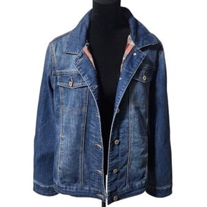 Parasuco Blue Denim, Plaid Lined Jacket With Pockets. Unisex